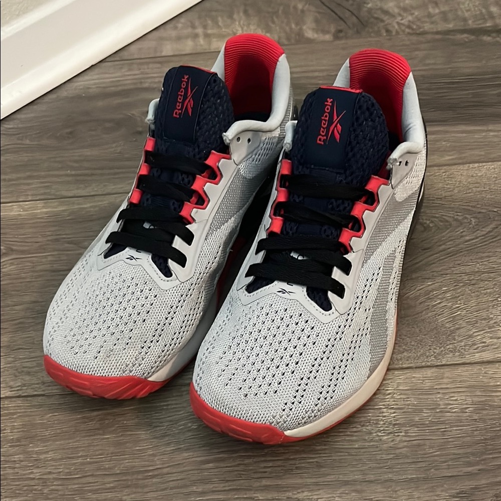 Reebok Navy and Red Mesh Sneakers